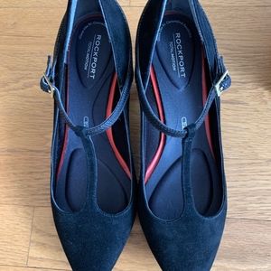 Rockport Black Suede T-strap